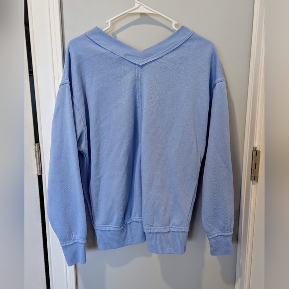 Women's Oversized V-neck Sweatshirt - Picture 2 of 4